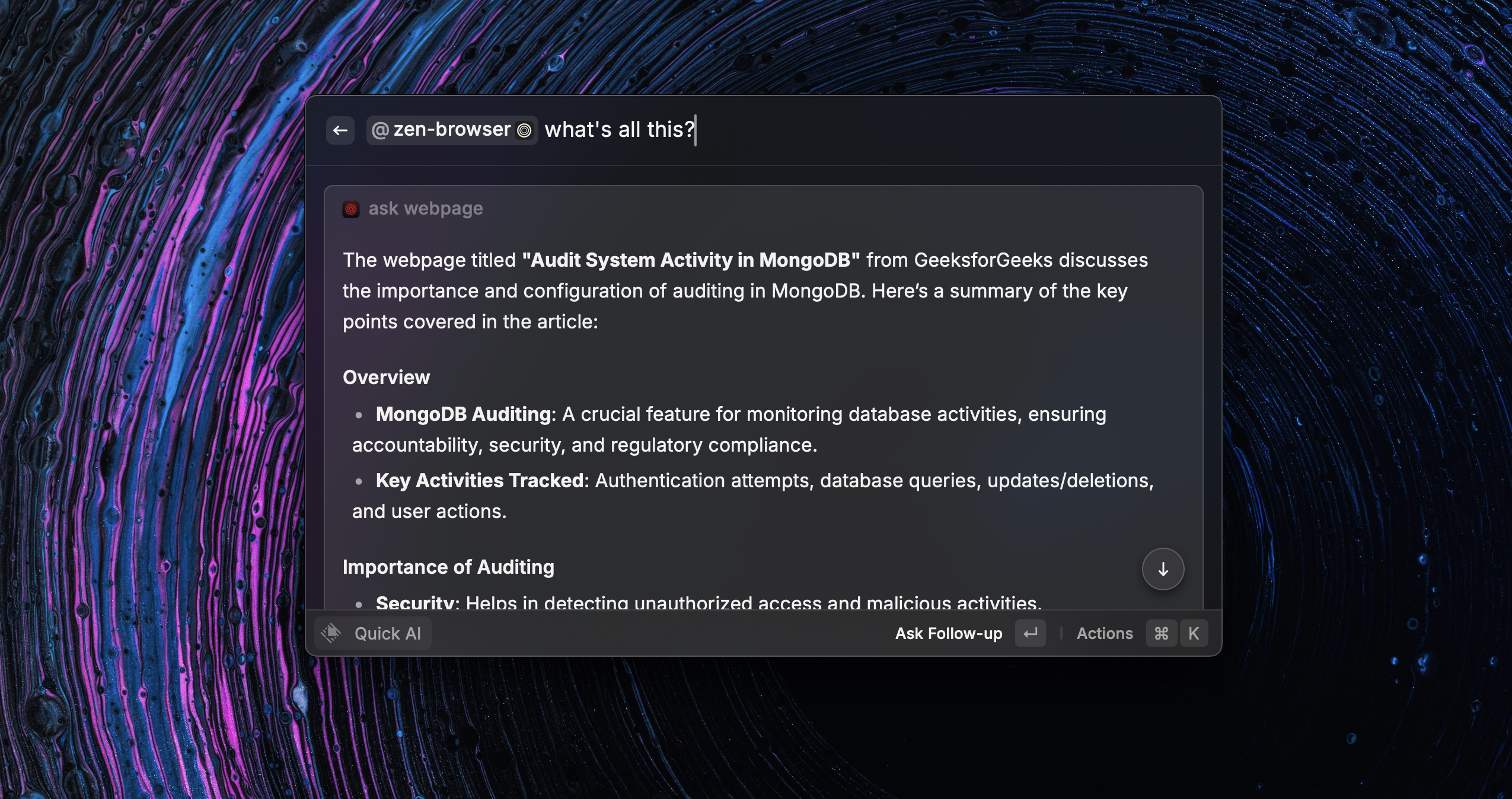 Raycast&rsquo;s ask browser
